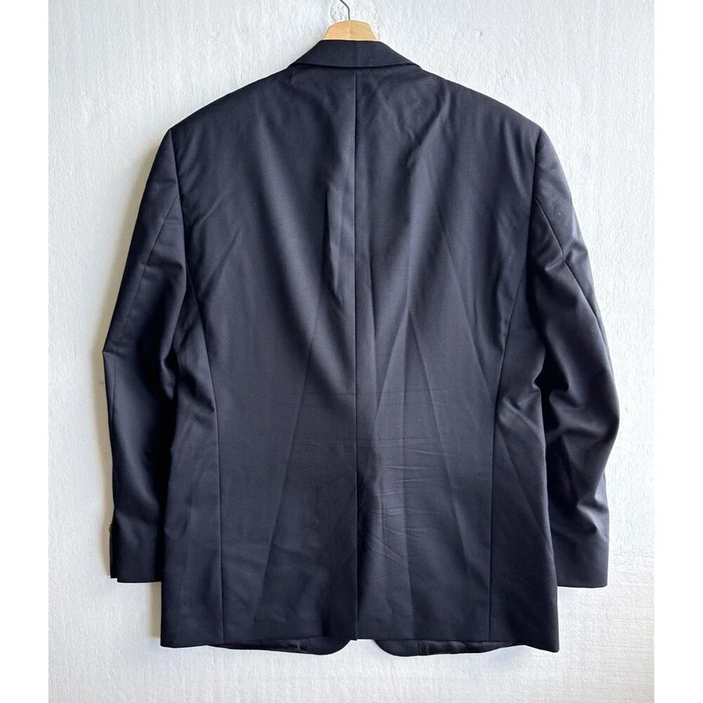 Brooks Brothers 346 Madison Fit Blazer Navy Gold Logo Buttons Men’s Size 46L